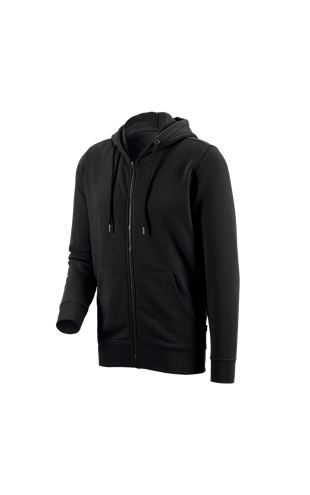 e.s. Hoody sweatjacket poly cotton black | Strauss