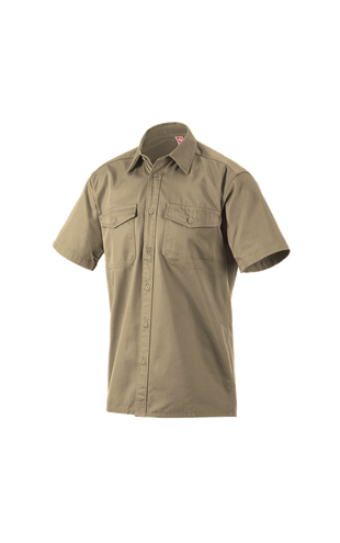 Work shirt e.s.classic, short sleeve khaki | Strauss