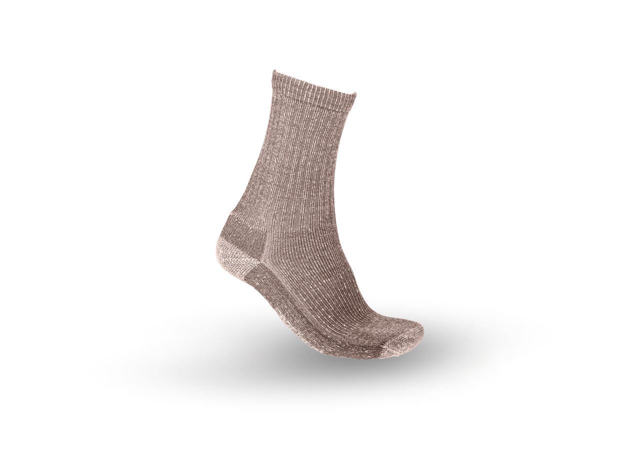 Chaussettes | Bas: e.s. Chaussettes Merino Nature warm/high + terra mélange
