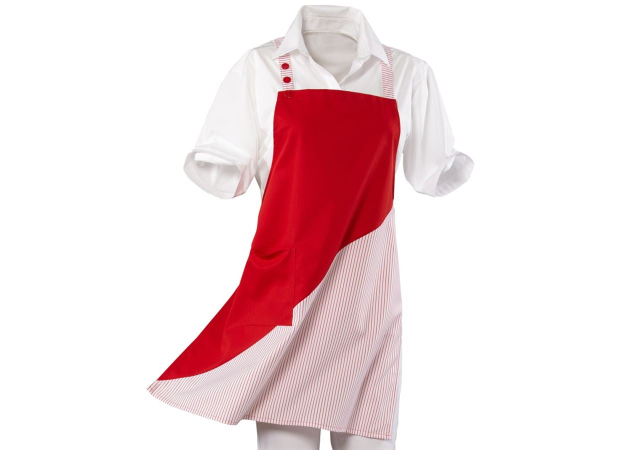 Aprons: Bib Apron Wels + red/white