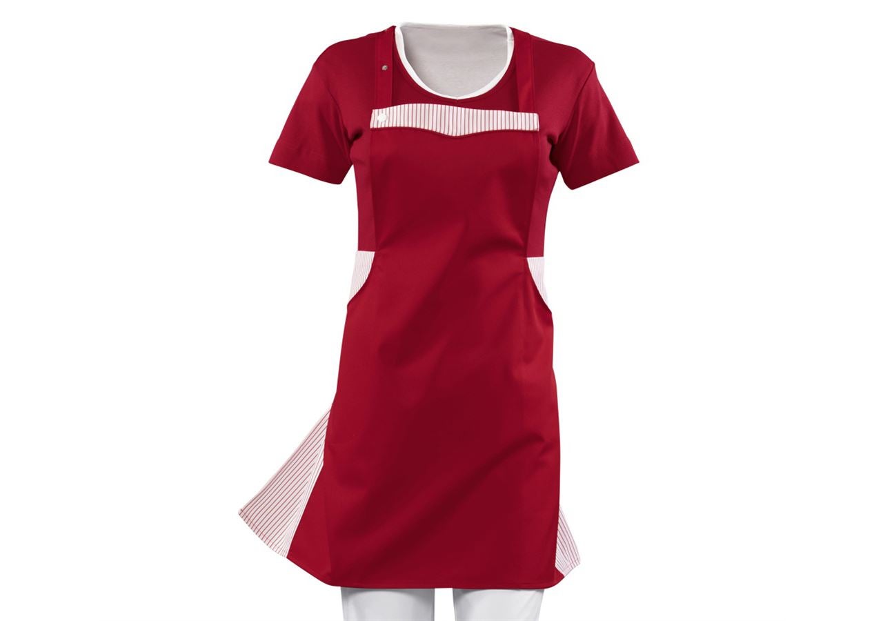 Aprons: Bib Apron Lotte + bordeaux/white