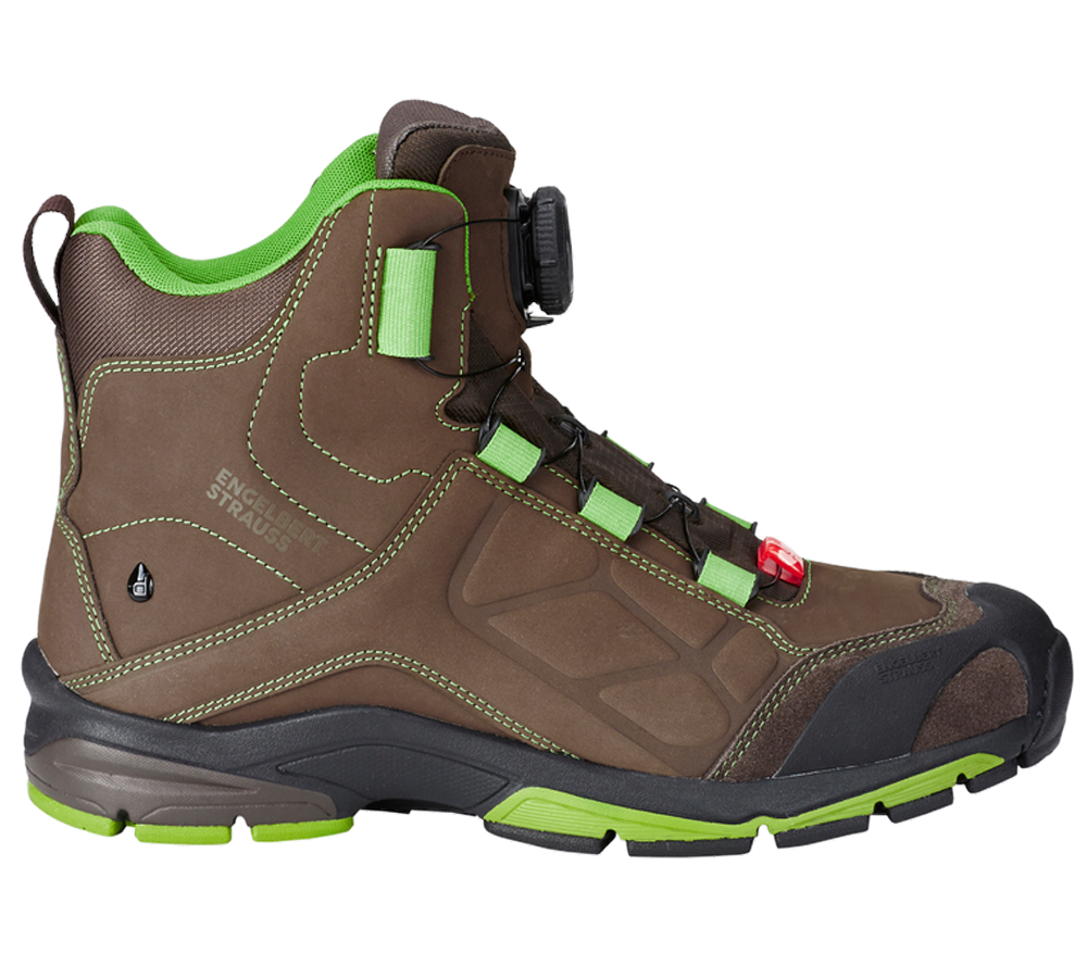 O2: e.s. O2 Work shoes Tethys mid + chestnut/seagreen