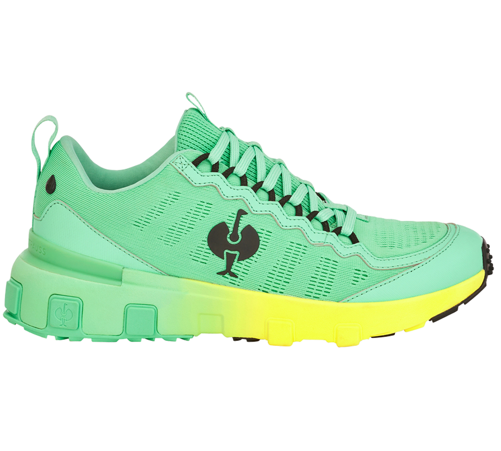 Médicales: O6 Chaussures de travail e.s. Poli low + menthe/jaune fluo