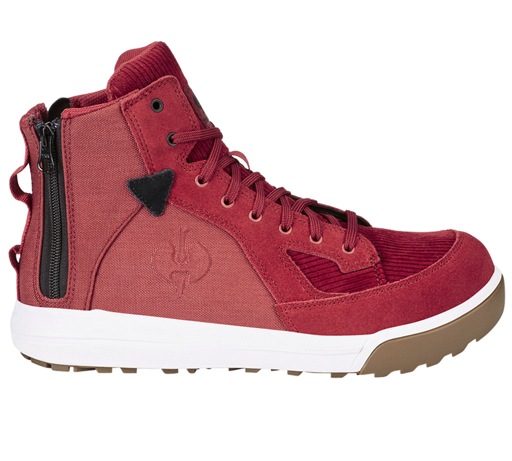 S1: S1 Chaussures hautes de sécurité e.s. Janus II mid + rouge velours