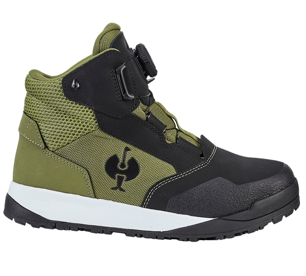 S7: S7 Chaussures hautes de sécurité e.s. Murcia mid + noir/vert montagne