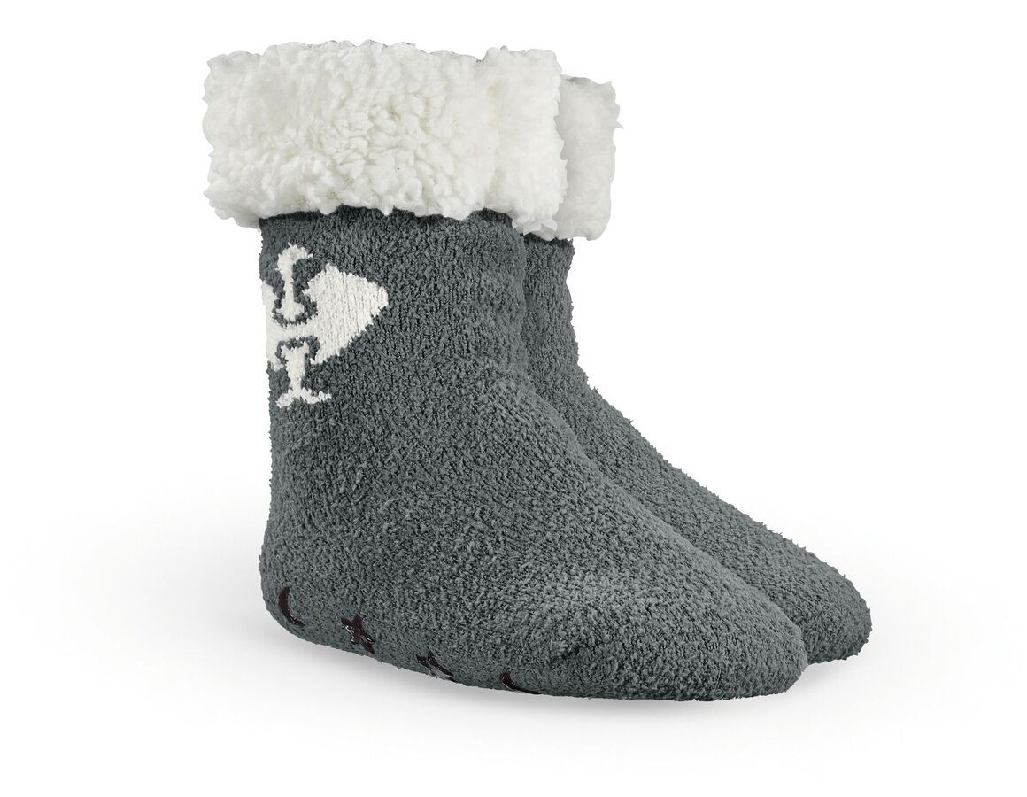 Socks: e.s. Faux fur socks, children's + nordicgrey