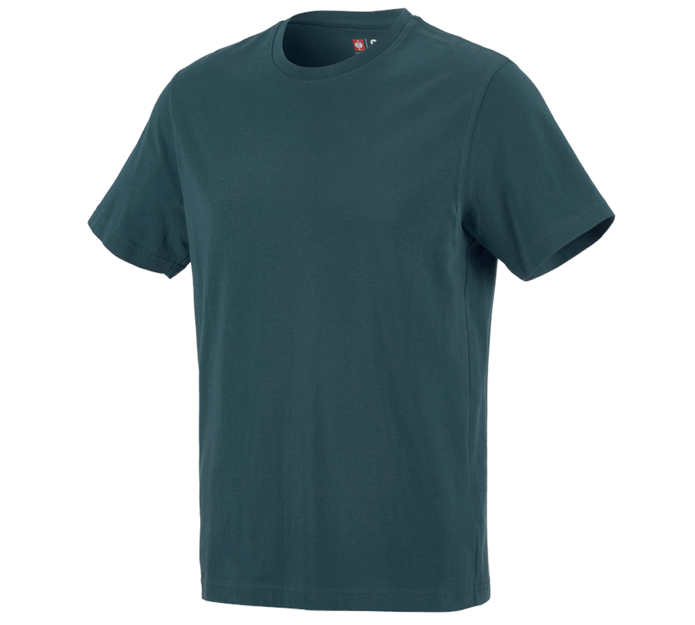 Hauts: e.s. T-shirt cotton + bleu marin