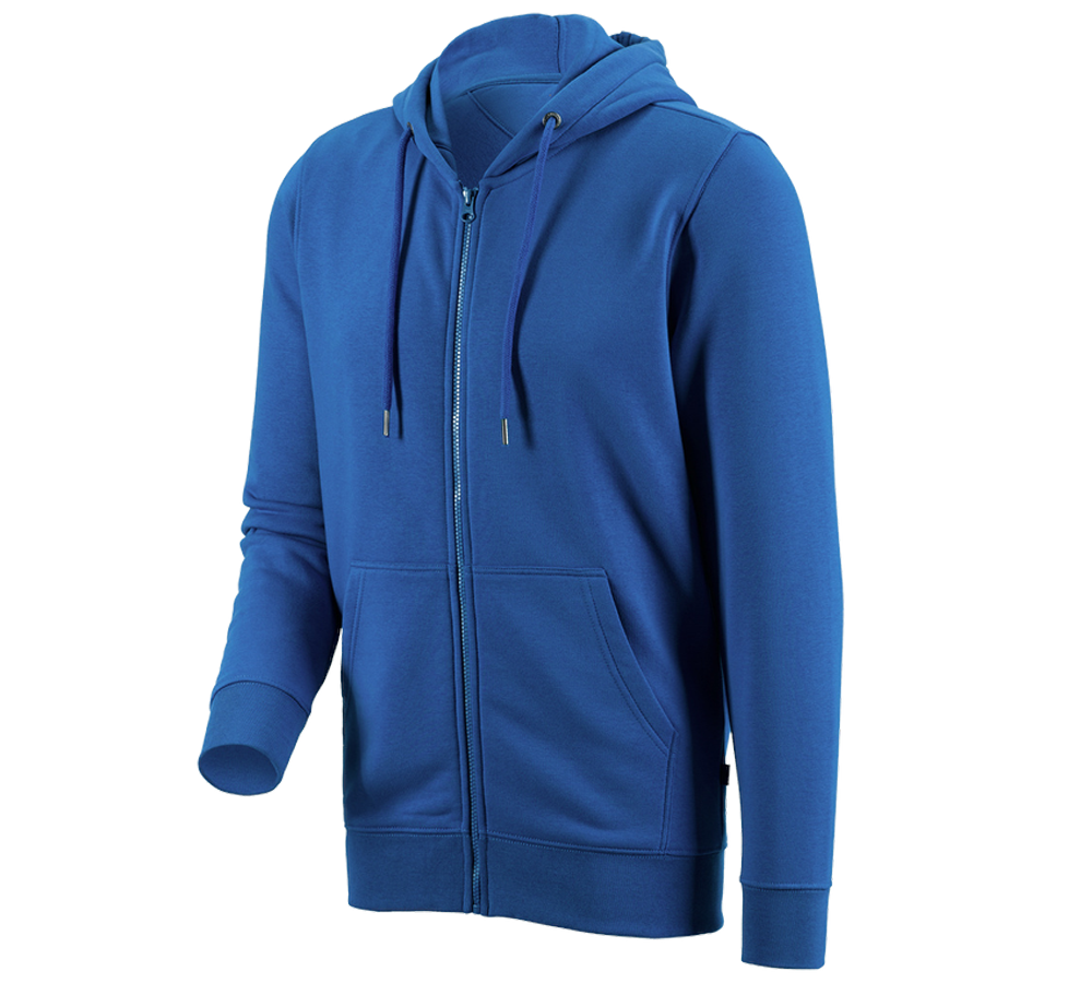 Thèmes: e.s. Hoody sweat zippé poly cotton + bleu gentiane