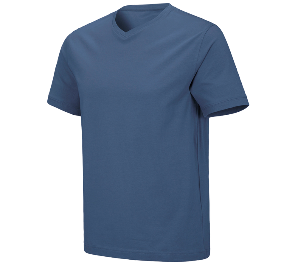 Topics: e.s. T-shirt cotton stretch V-Neck + cobalt