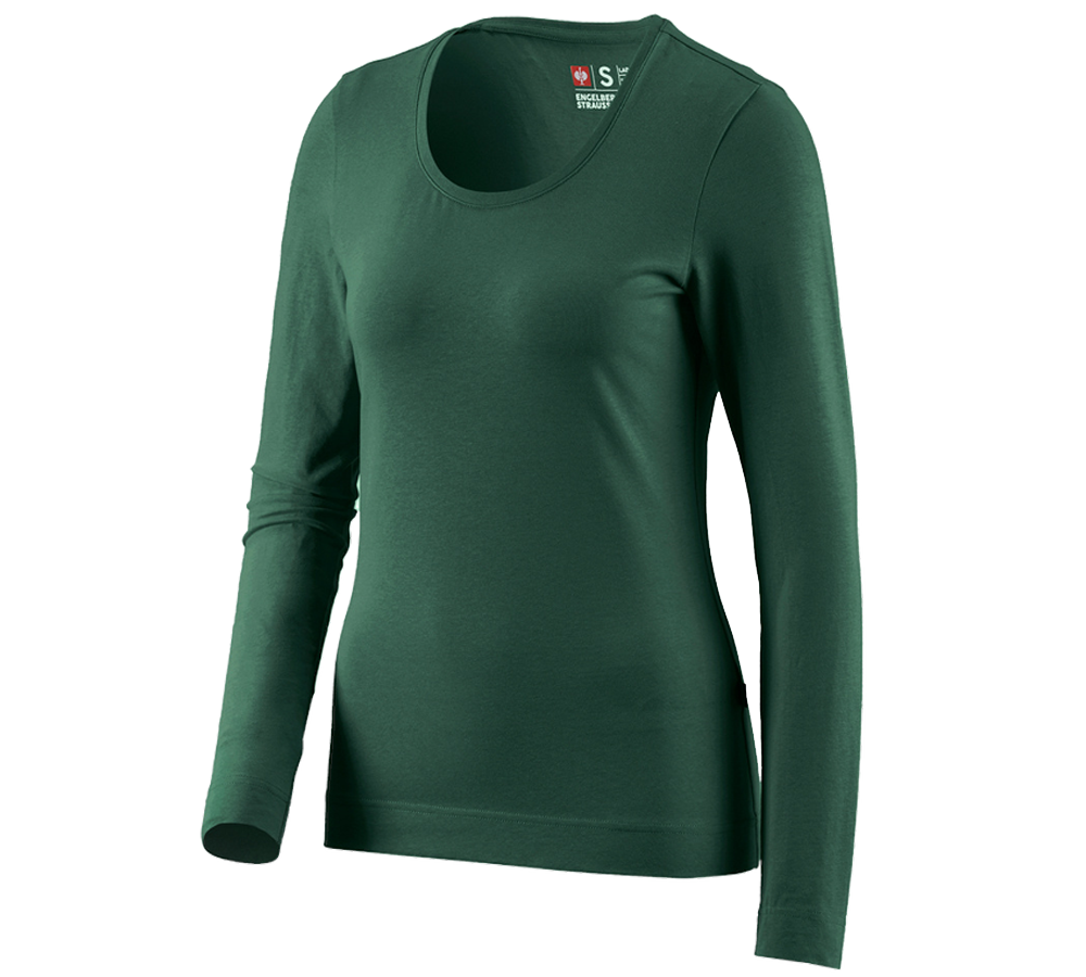 Shirts, Pullover & more: e.s. Longsleeve cotton stretch, ladies' + green