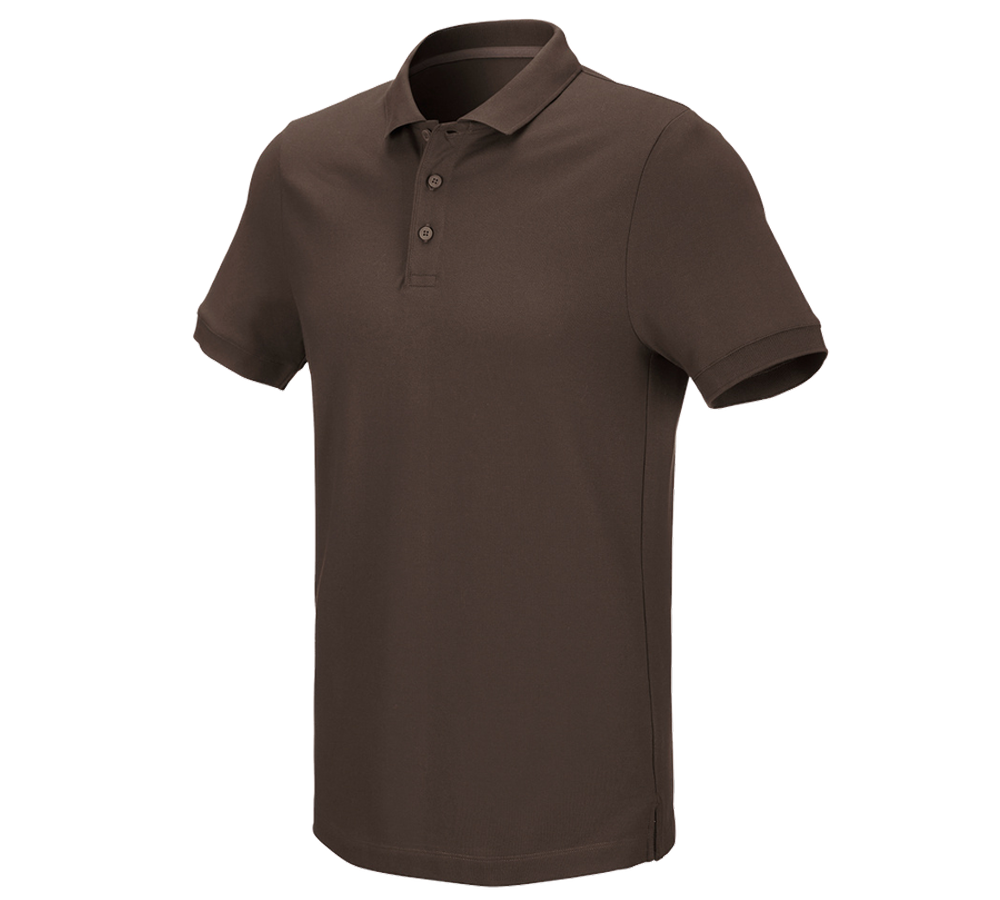 Gardening / Forestry / Farming: e.s. Pique-Polo cotton stretch + chestnut