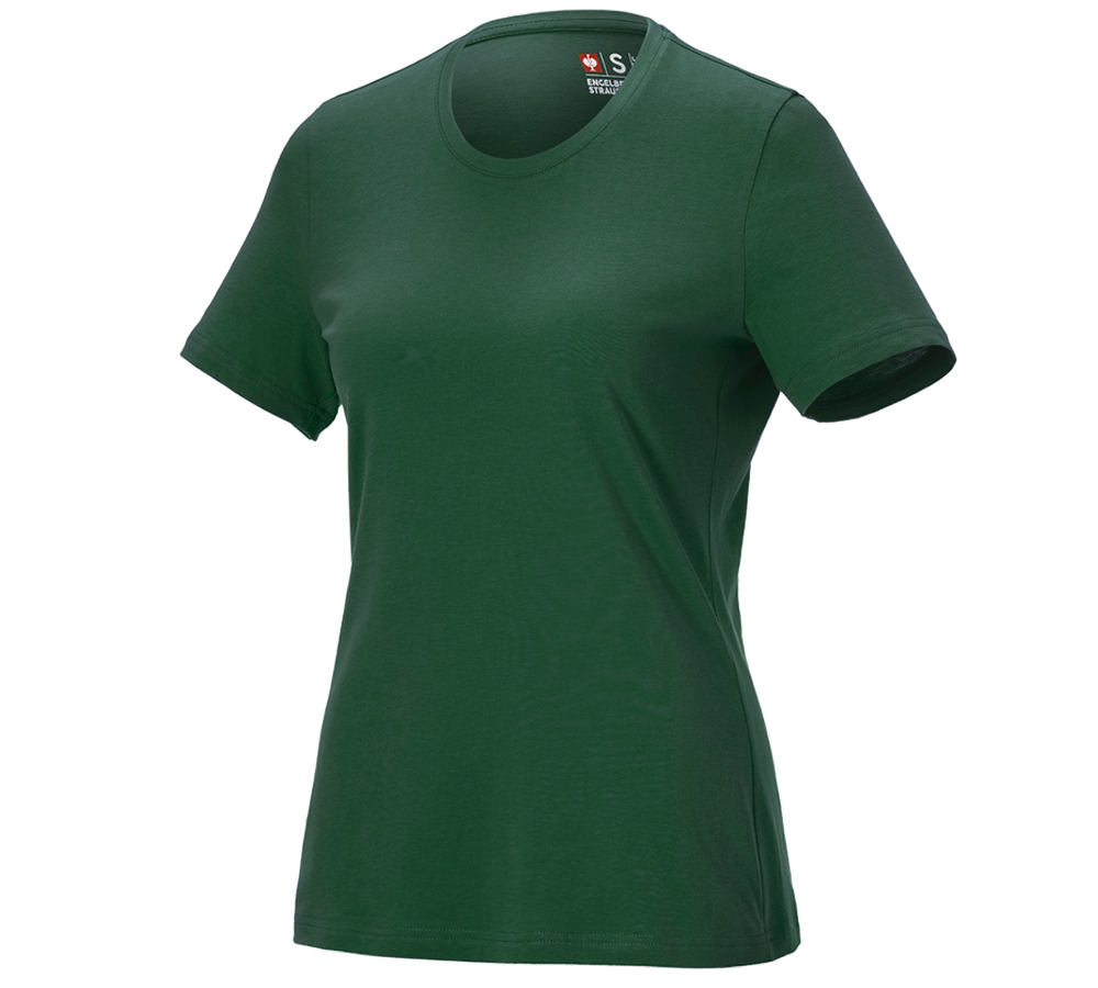 Hauts: e.s. T-Shirt cotton light, femmes + vert