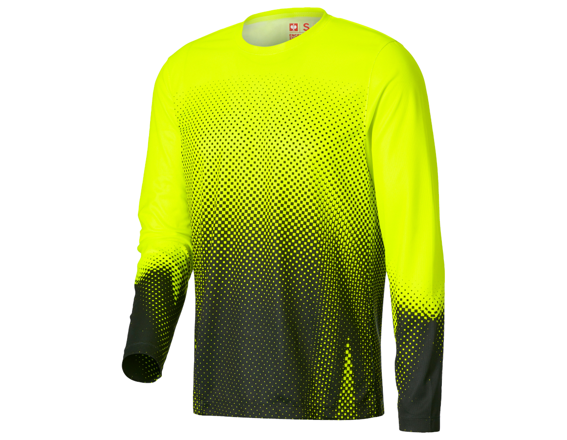 Clothing: Functional longsleeve e.s.t:aktik + high-vis yellow/black