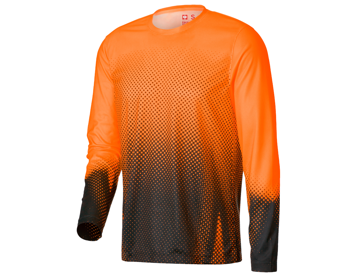 Hauts: Longsleeve fonctionnel e.s.t:aktik + orange fluo/noir