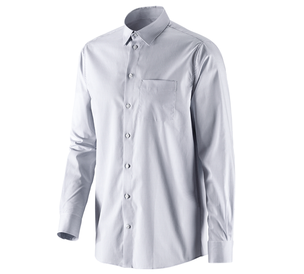 Shirts, Pullover & more: e.s. Business shirt cotton stretch, comfort fit + mistygrey checked