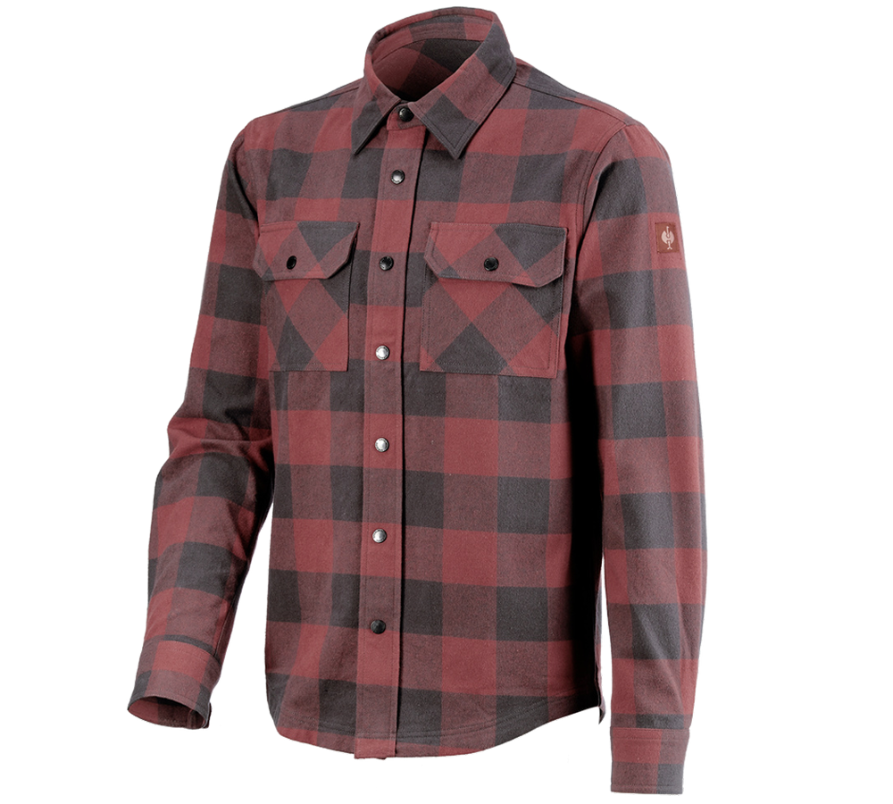 Topics: Check shirt e.s.iconic + oxidred/carbongrey