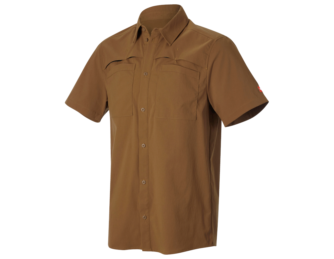 Shirts, Pullover & more: Work shirt e.s.t:aktik, short sleeved + desertbrown