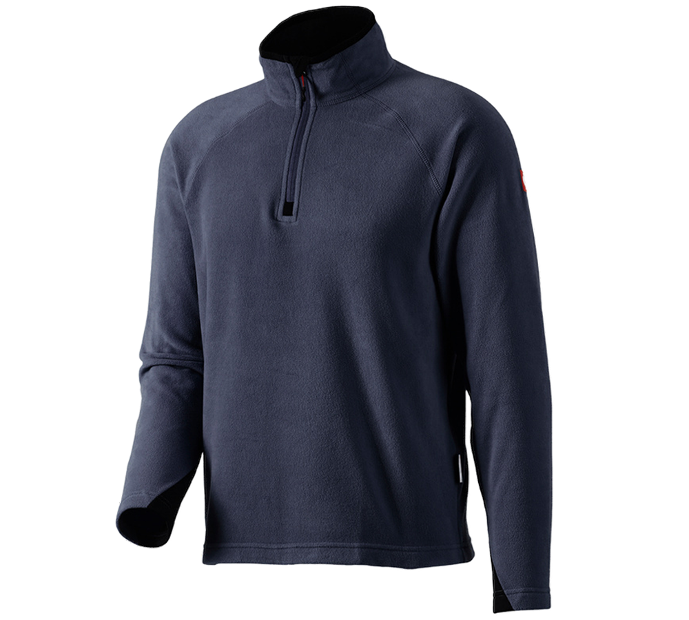 Hauts: Pull camionneur en laine polaire dryplexx® micro + bleu foncé