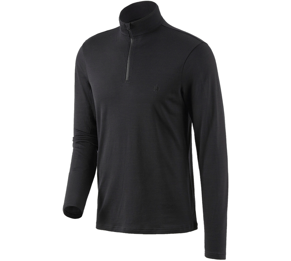 Hauts: Pull camionneur Merino e.s.trail + noir