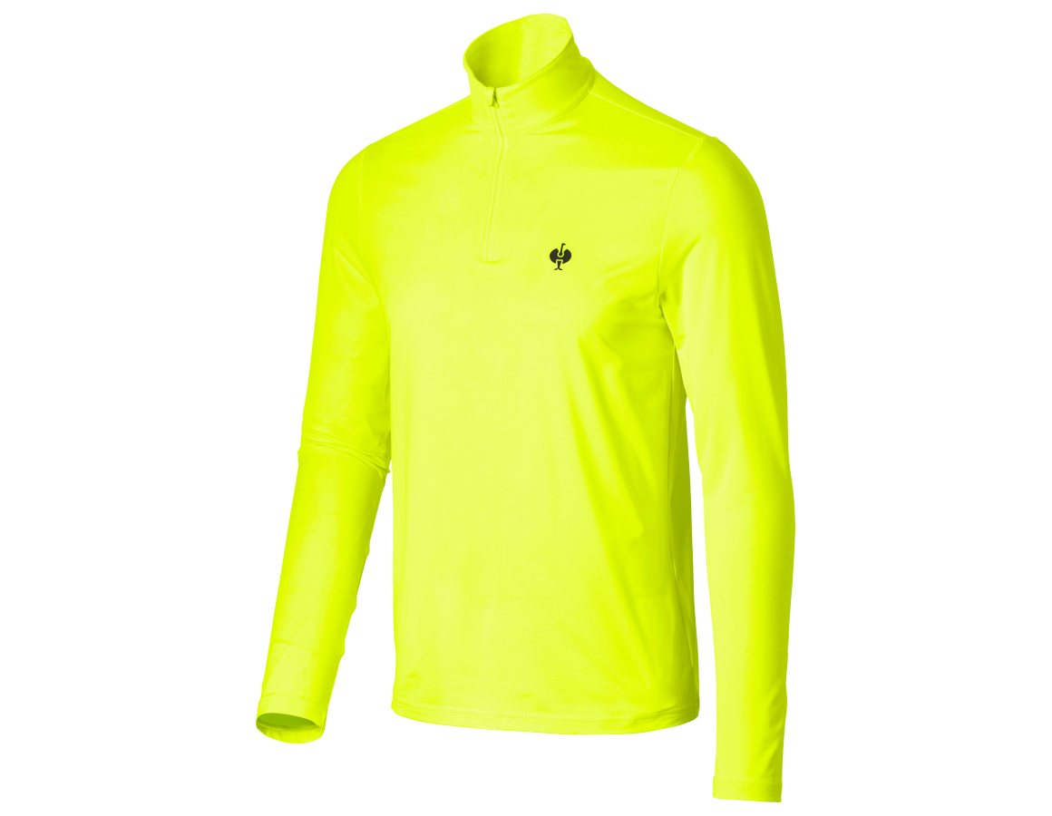 Vêtements: Pull de fonct. longsleeve Visibility UV e.s.trail + jaune fluo/noir