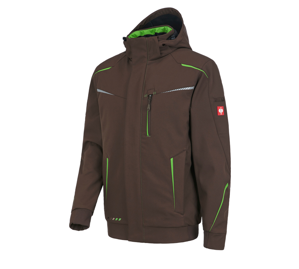 Vestes de travail: Veste softshell d'hiver e.s.motion 2020, hommes + marron/vert d'eau
