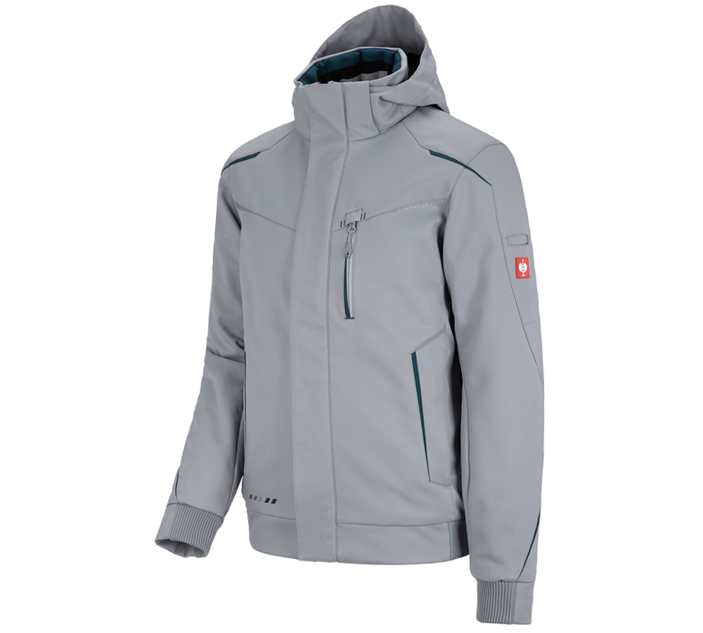 Vestes de travail: Veste softshell d'hiver e.s.motion 2020, hommes + platine/bleu marin