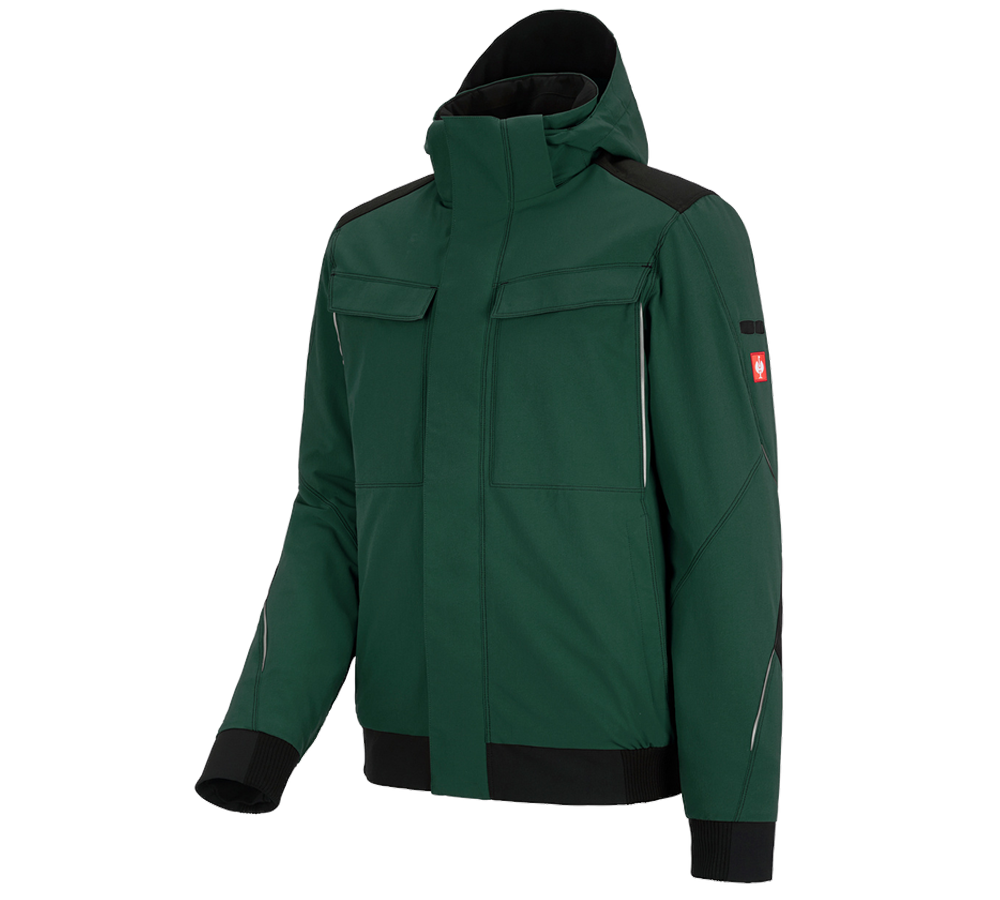 Vestes de travail: Veste de fonction d'hiver e.s.dynashield + vert/noir