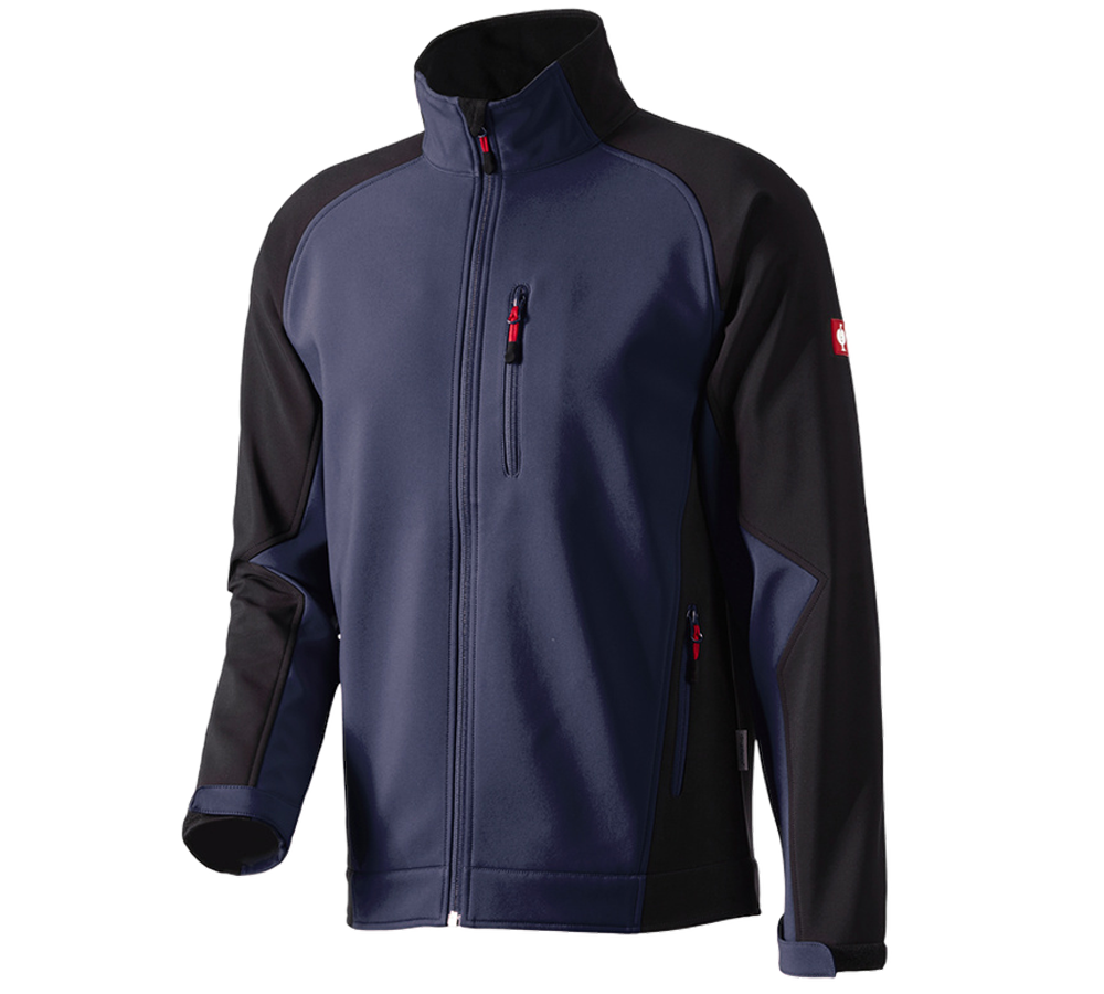 Vestes de travail: Veste Softshell dryplexx® softlight + bleu foncé/noir