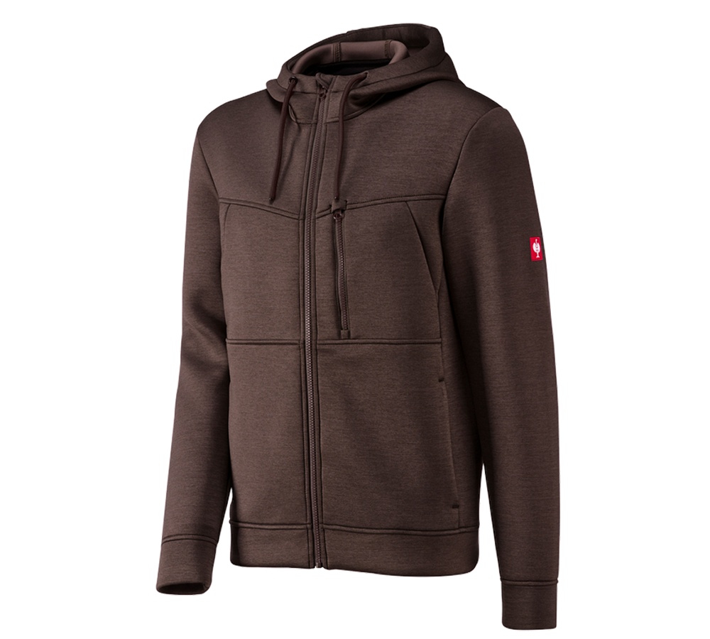 Topics: Hooded jacket climafoam e.s.dynashield + chestnut melange