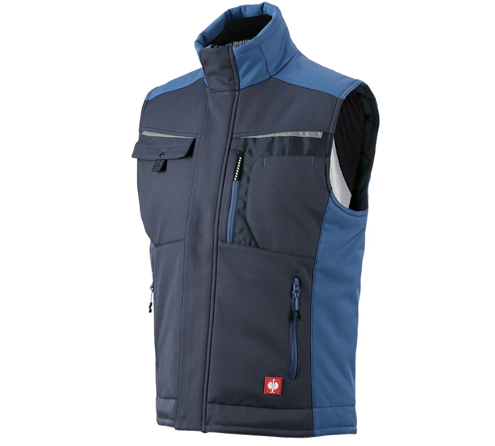 Gilets de travail: Gilet Softshell e.s.motion + pacifique/cobalt