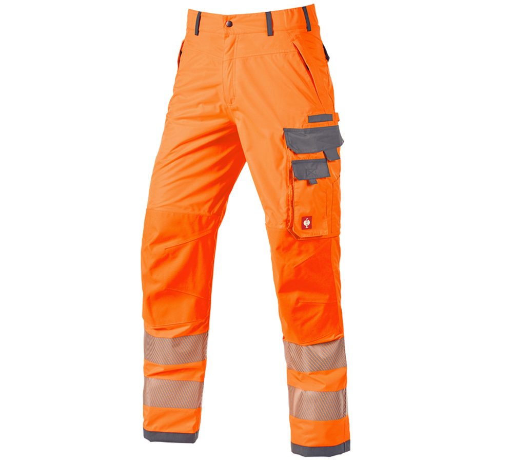 Pantalons de travail: Pantalon él. fonct.de signalisation e.s.prestige + orange fluo/gris