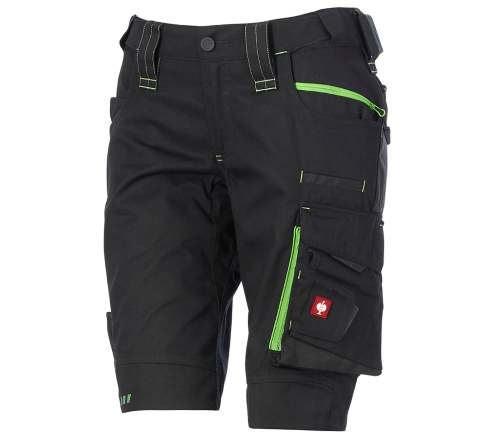 Work Trousers: Shorts e.s.motion 2020, ladies' + black/seagreen