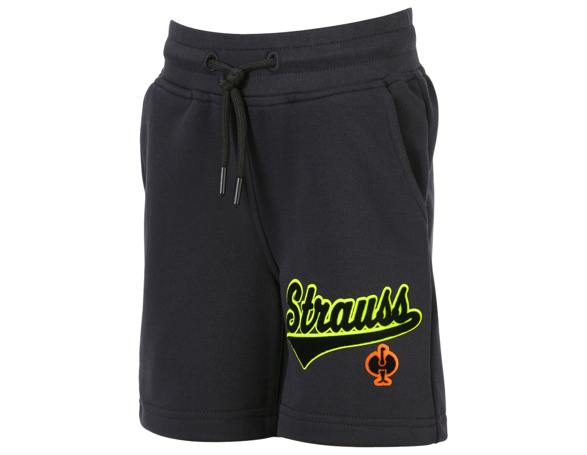 Accessories: Sweat shorts e.s.e:pic, children's + black/high-vis yellow/high-vis orange