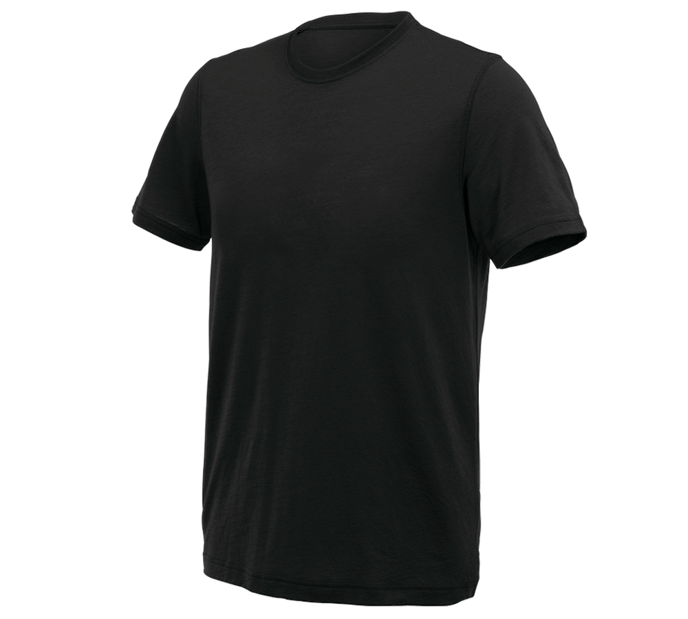 Hauts: e.s. T-Shirt Merino light + noir