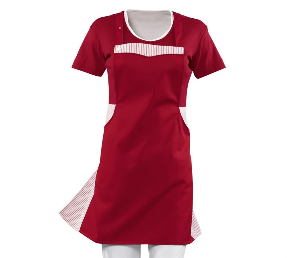 Aprons: Bib Apron Lotte + bordeaux/white