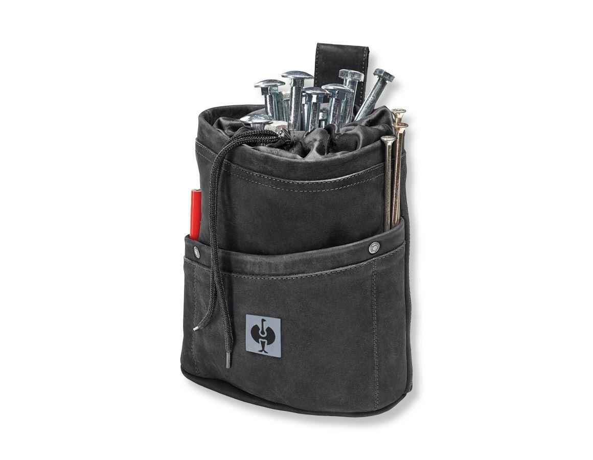Accessories: Leather nail bag XL e.s.vintage + black