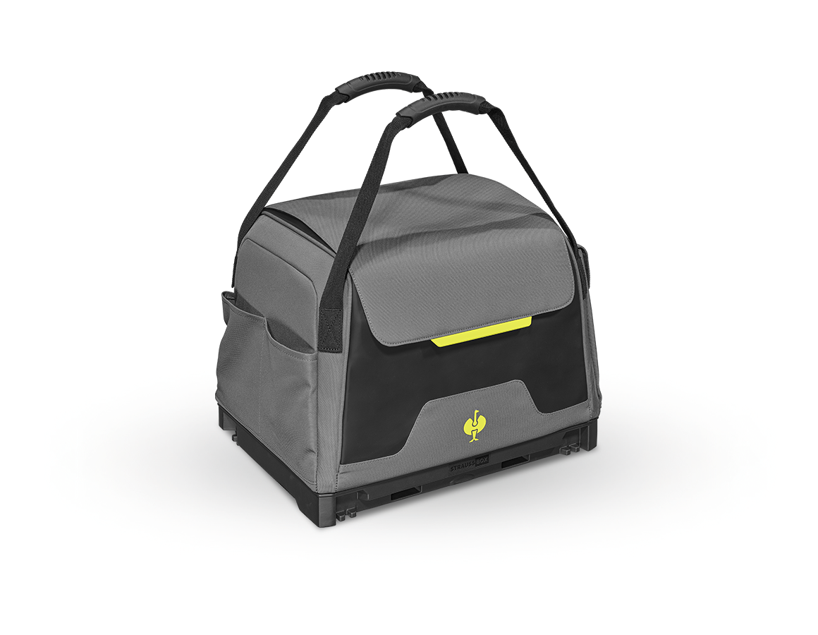 STRAUSSbox System: STRAUSSbox tool bag, closed + basaltgrey/acid yellow