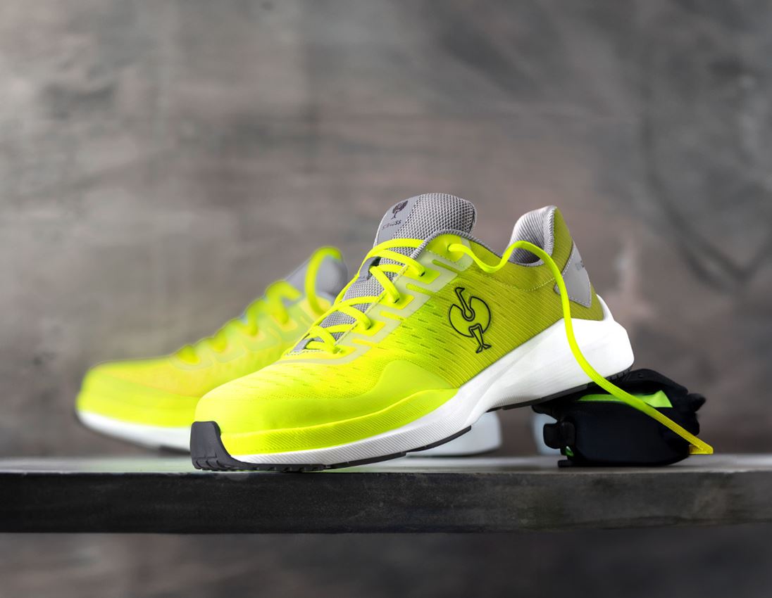 Médicales: S1 Chaussures basses de sécurité e.s. Padua low + platine/jaune fluo