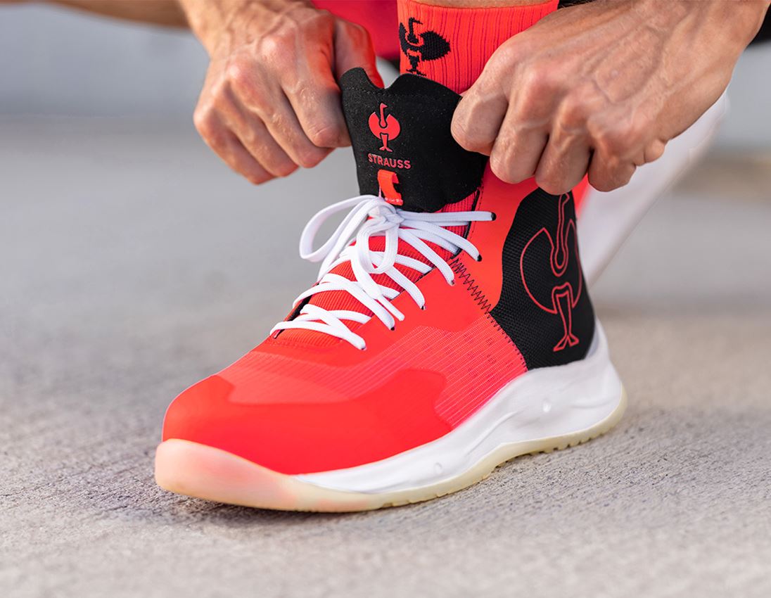 S1P: S1PS Chaussures basses de séc. e.s. Marseille mid + rouge fluo/noir 2