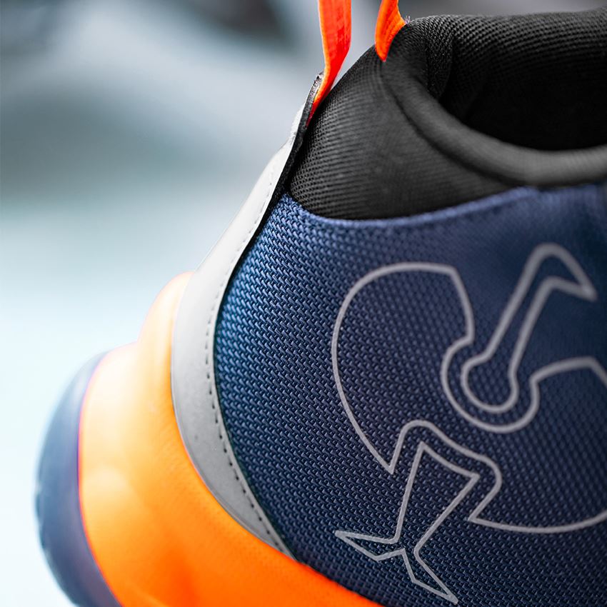 S1P: S1PS Chaussures basses de séc. e.s. Marseille mid + bleu foncé/orange fluo 2