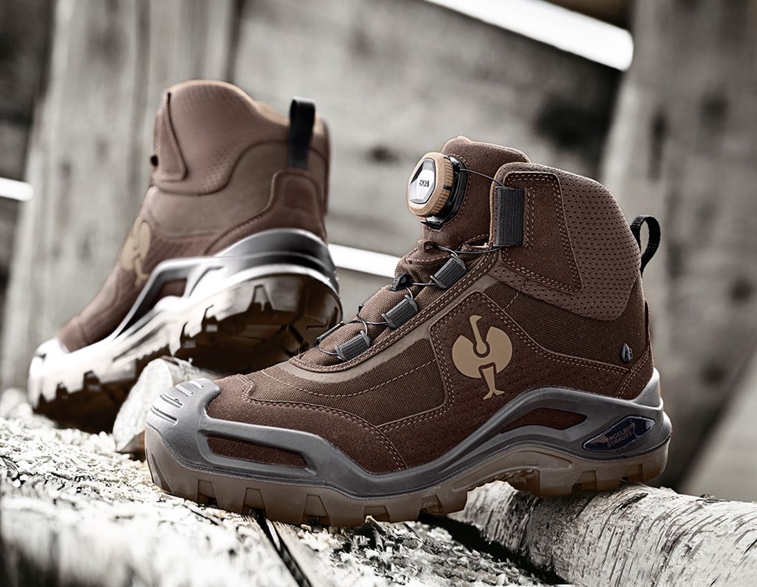 S3: S3 Safety boots e.s. Kastra II mid + chestnut/hazelnut