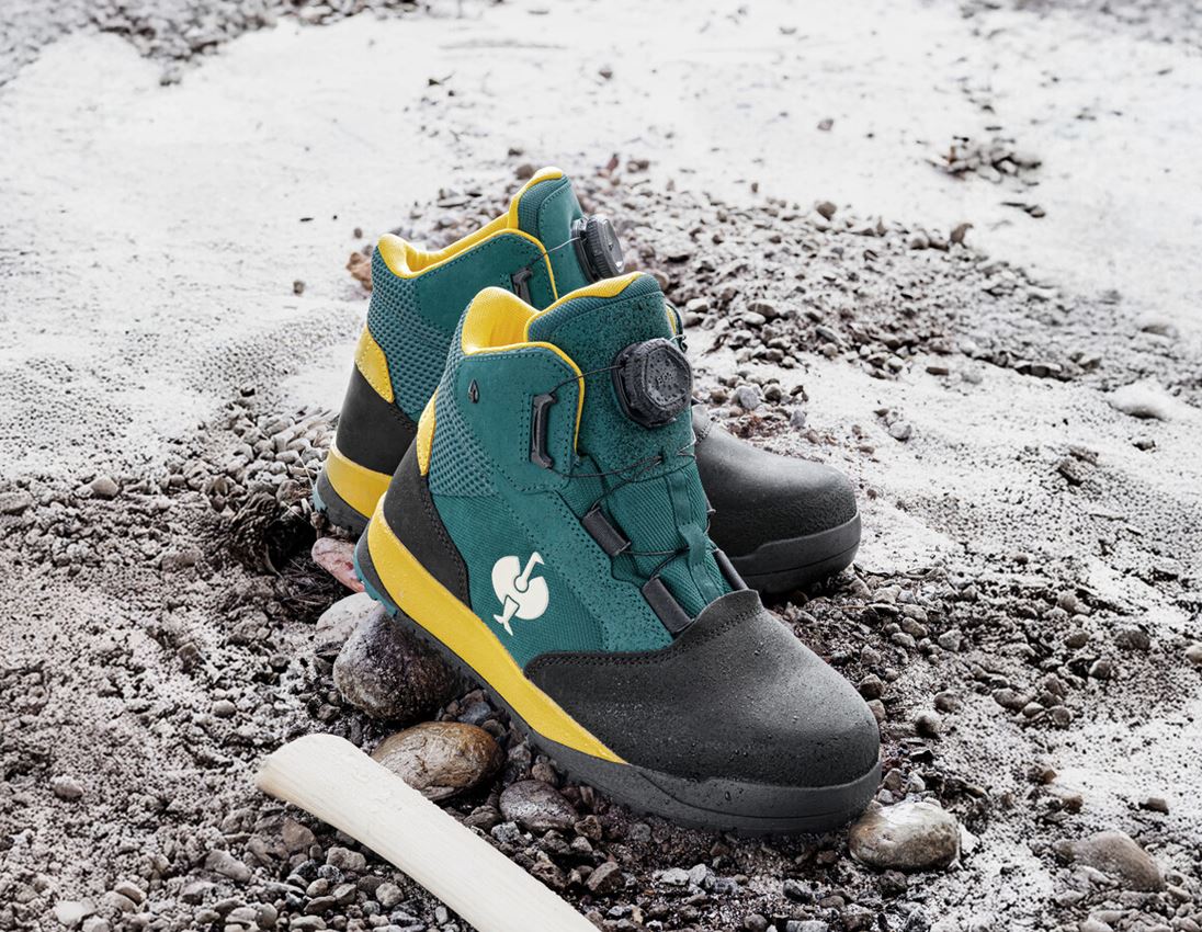 Chaussures de sécurité: S7 Chaussures hautes de sécurité e.s. Murcia mid + vert émeraude/jaune chrome