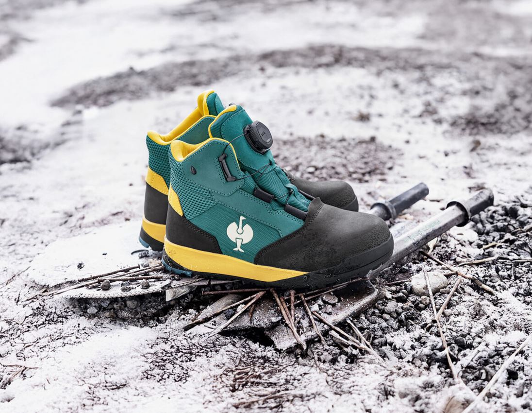 Chaussures de sécurité: S7 Chaussures hautes de sécurité e.s. Murcia mid + vert émeraude/jaune chrome 1