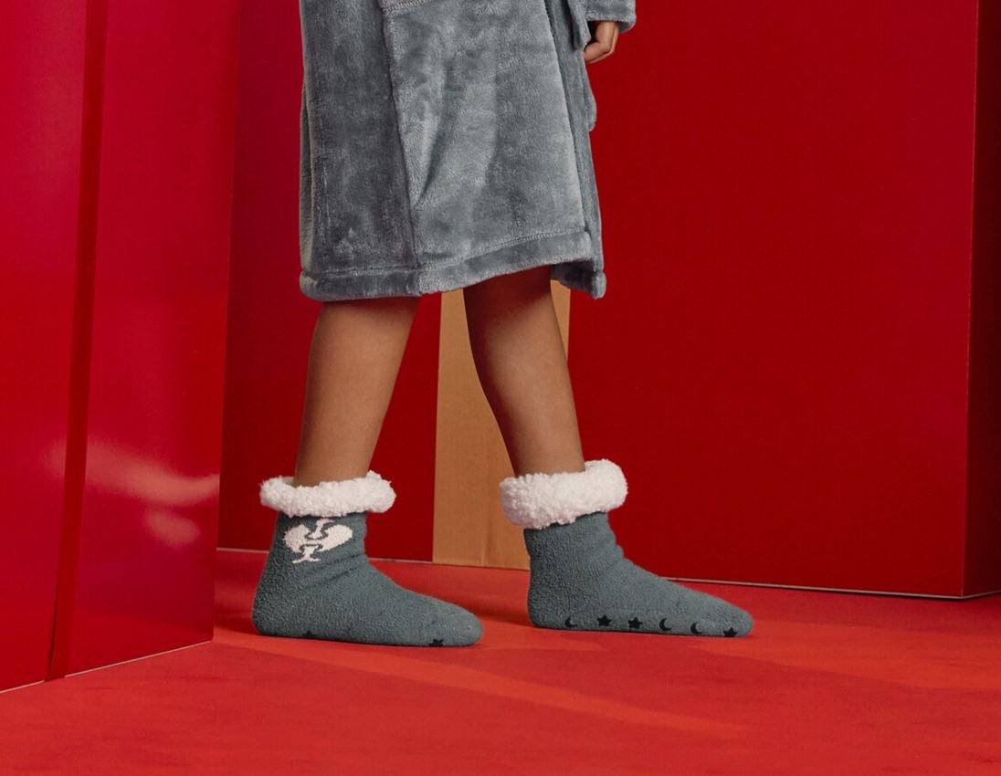 Socks: e.s. Faux fur socks, children's + nordicgrey 1