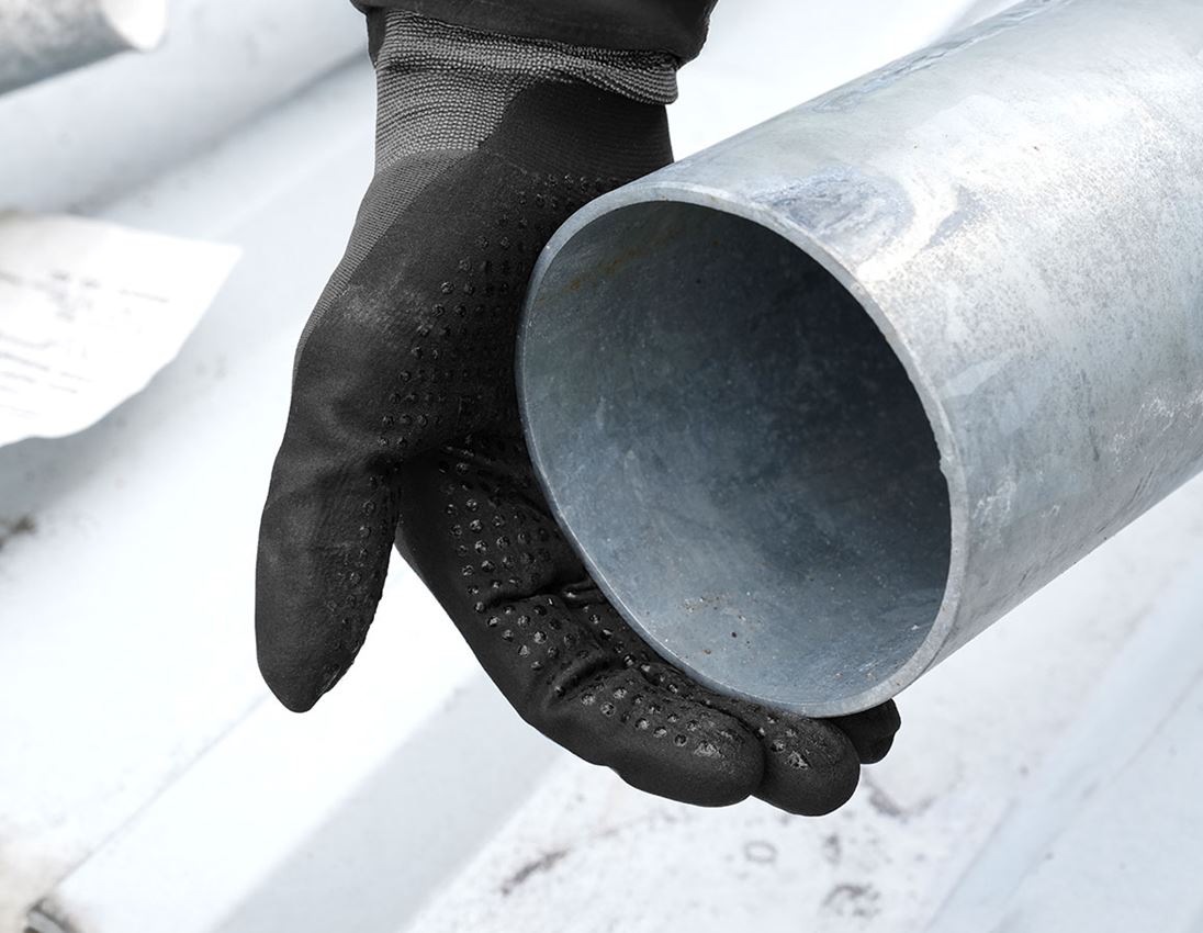 Sécurité au travail: Gants en nitrile evertouch micro plus + noir/gris 2