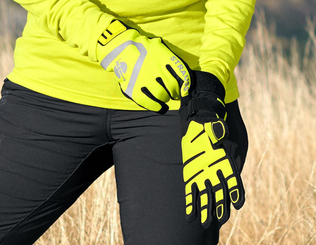 Sécurité au travail: Gants e.s.trail winter + noir/jaune acide