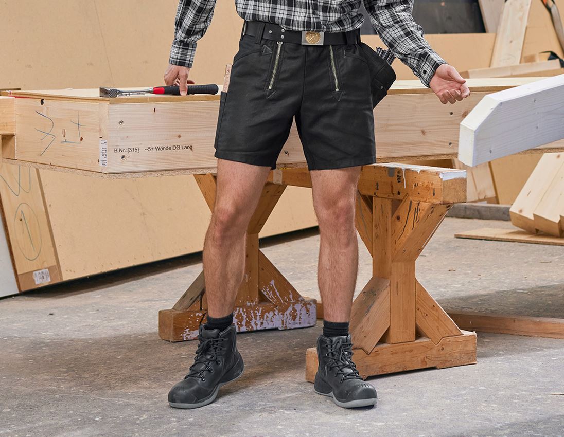 Pantalons de travail: Short professionnel e.s. en double retors + noir