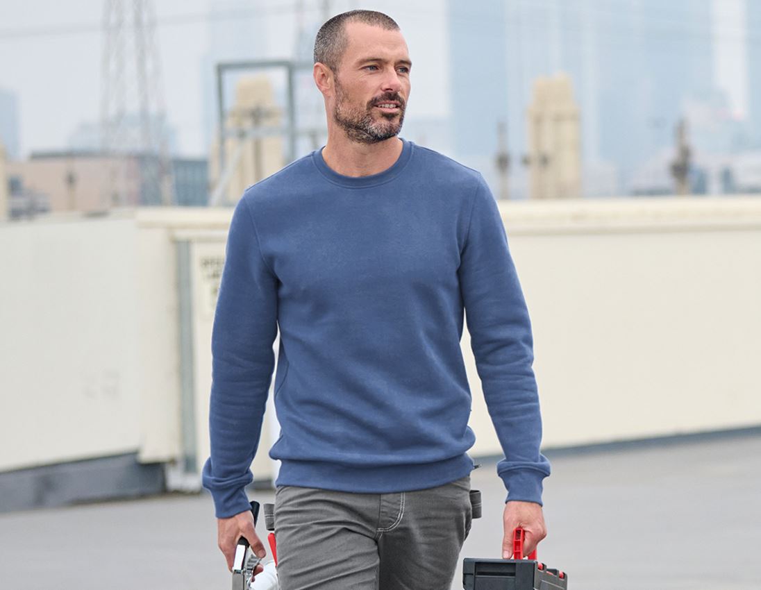 Hauts: e.s. Sweatshirt poly cotton + cobalt