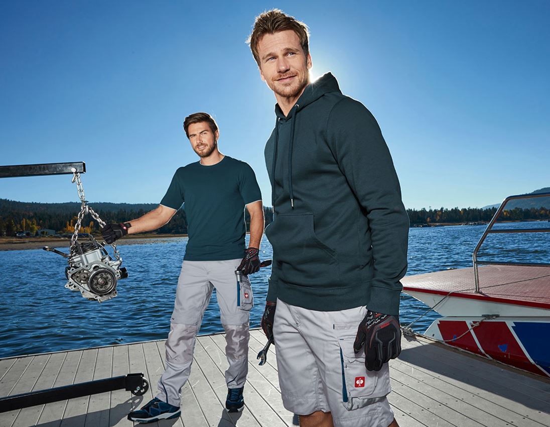 Shirts, Pullover & more: e.s. Hoody sweatshirt poly cotton + seablue 2