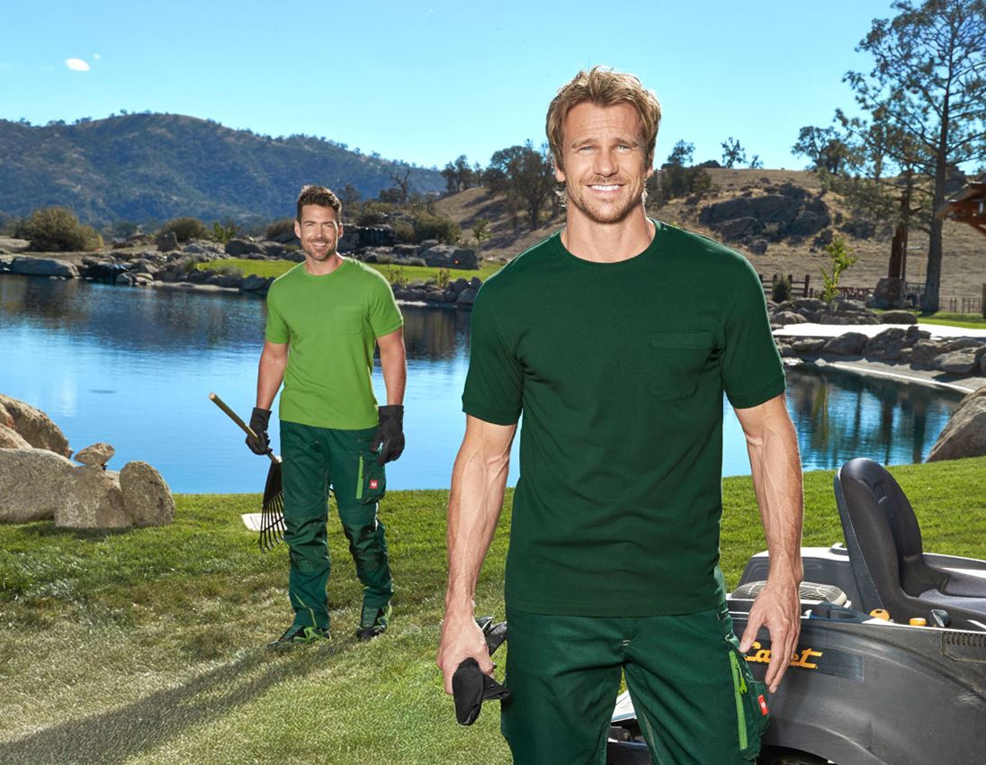 Shirts, Pullover & more: e.s. T-shirt cotton stretch Pocket + green 1